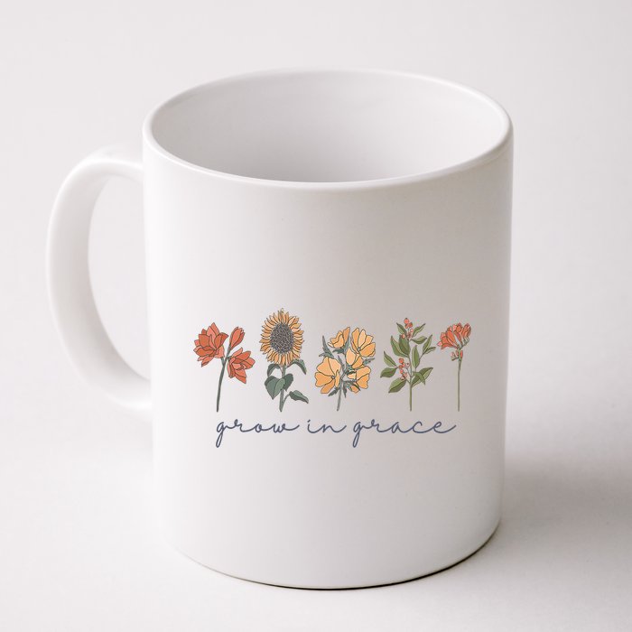 Grow In Grace Wildflower Boho Christian Scripture Religious Mug