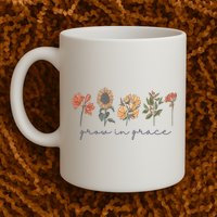 Grow In Grace Wildflower Boho Christian Scripture Religious Mug