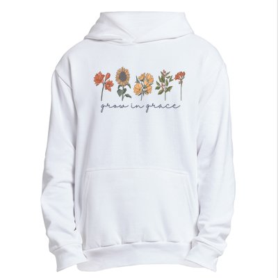 Grow In Grace Wildflower Boho Christian Scripture Religious Urban Pullover Hoodie