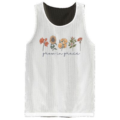 Grow In Grace Wildflower Boho Christian Scripture Religious Mesh Reversible Basketball Jersey Tank