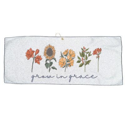 Grow In Grace Wildflower Boho Christian Scripture Religious Large Microfiber Waffle Golf Towel