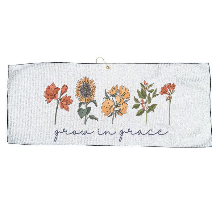 Grow In Grace Wildflower Boho Christian Scripture Religious Large Microfiber Waffle Golf Towel