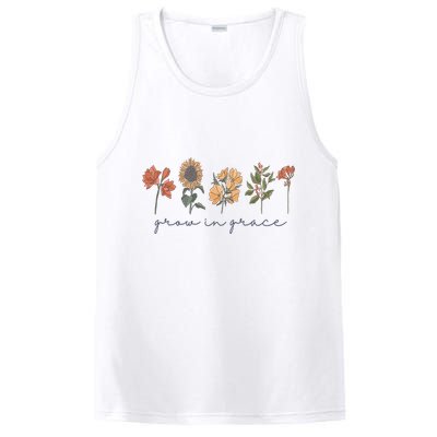 Grow In Grace Wildflower Boho Christian Scripture Religious PosiCharge Competitor Tank