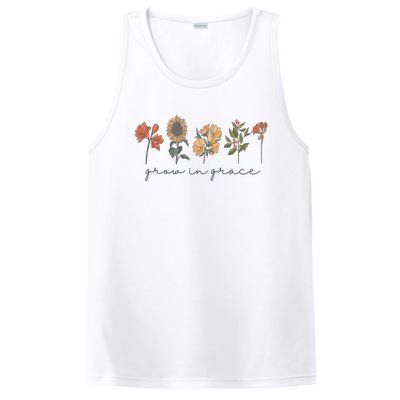 Grow In Grace Wildflower Boho Christian Scripture Religious PosiCharge Competitor Tank