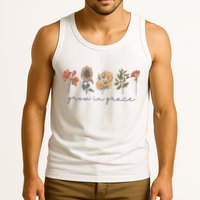 Grow In Grace Wildflower Boho Christian Scripture Religious Tank Top