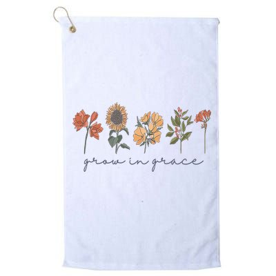 Grow In Grace Wildflower Boho Christian Scripture Religious Golf Towel