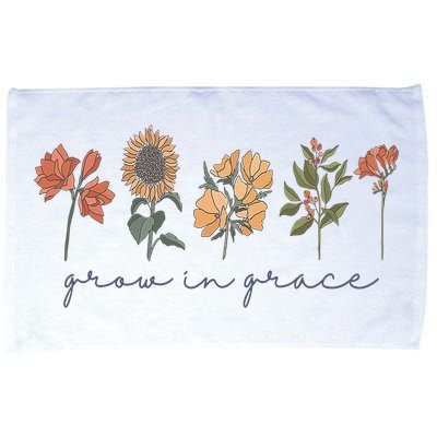 Grow In Grace Wildflower Boho Christian Scripture Religious Microfiber Hand Towel