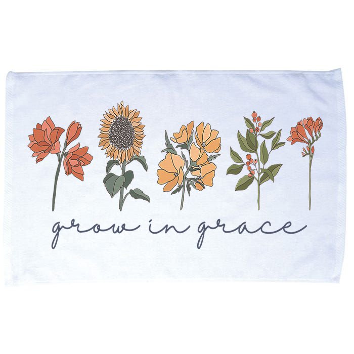 Grow In Grace Wildflower Boho Christian Scripture Religious Microfiber Hand Towel