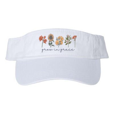 Grow In Grace Wildflower Boho Christian Scripture Religious Visor