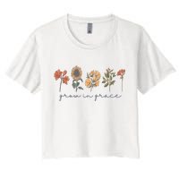 Grow In Grace Wildflower Boho Christian Scripture Religious Crop Top