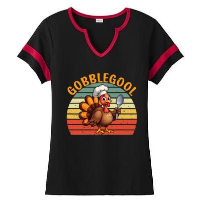 Gobblegool Italian Gobble Turkey Day Fall Thanksgiving Ladies Halftime Notch Neck Tee