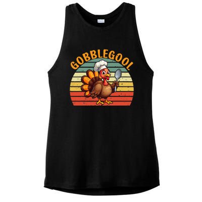 Gobblegool Italian Gobble Turkey Day Fall Thanksgiving Ladies PosiCharge Tri-Blend Wicking Tank