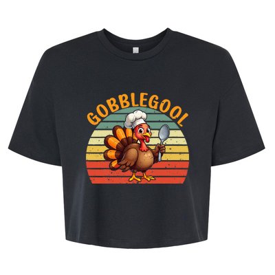 Gobblegool Italian Gobble Turkey Day Fall Thanksgiving Bella+Canvas Jersey Crop Tee