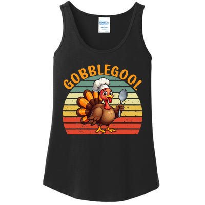 Gobblegool Italian Gobble Turkey Day Fall Thanksgiving Ladies Essential Tank