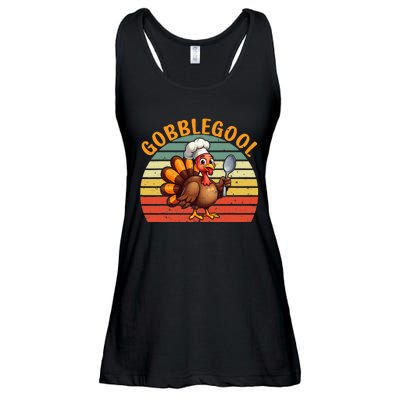 Gobblegool Italian Gobble Turkey Day Fall Thanksgiving Ladies Essential Flowy Tank