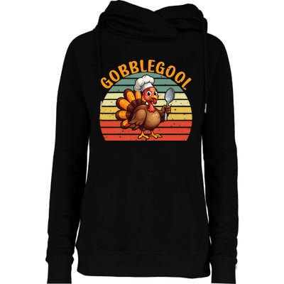 Gobblegool Italian Gobble Turkey Day Fall Thanksgiving Womens Funnel Neck Pullover Hood