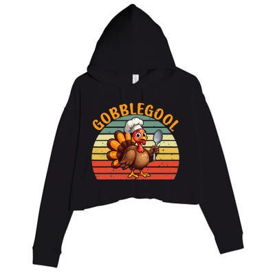 Gobblegool Italian Gobble Turkey Day Fall Thanksgiving Crop Fleece Hoodie