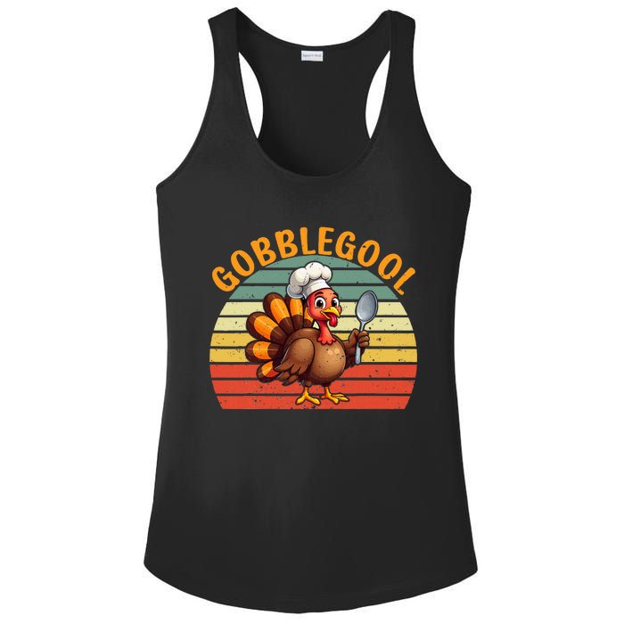 Gobblegool Italian Gobble Turkey Day Fall Thanksgiving Ladies PosiCharge Competitor Racerback Tank