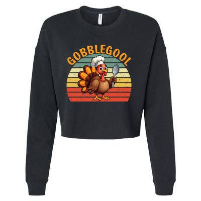 Gobblegool Italian Gobble Turkey Day Fall Thanksgiving Cropped Pullover Crew