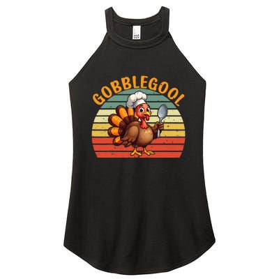 Gobblegool Italian Gobble Turkey Day Fall Thanksgiving Women's Perfect Tri Rocker Tank