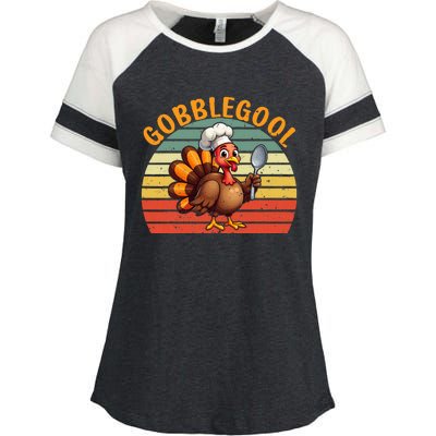 Gobblegool Italian Gobble Turkey Day Fall Thanksgiving Enza Ladies Jersey Colorblock Tee