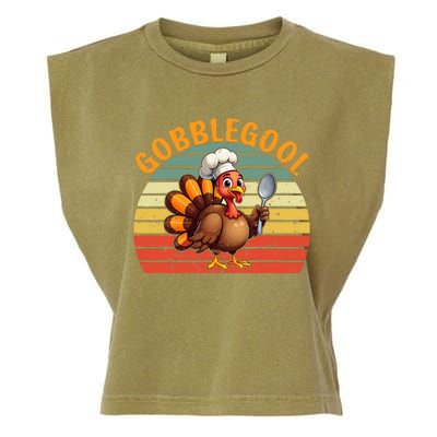 Gobblegool Italian Gobble Turkey Day Fall Thanksgiving Garment-Dyed Women's Muscle Tee