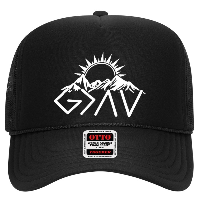 God Is Greater Than High And Lows Shirt Give God Country Music Cowboy Camp Trucker Hat