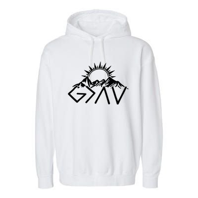 God Is Greater Than High And Lows Shirt Give God Country Music Cowboy Camp Garment-Dyed Fleece Hoodie