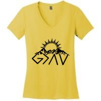 God Is Greater Than High And Lows Shirt Give God Country Music Cowboy Camp Women's V-Neck T-Shirt