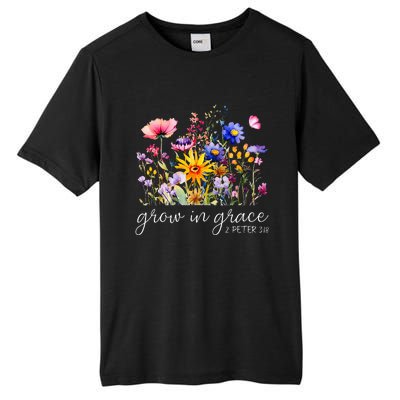 Grow In Grace Wildflower Boho Christian Scripture Religious Tall Fusion ChromaSoft Performance T-Shirt