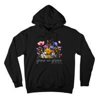 Grow In Grace Wildflower Boho Christian Scripture Religious Tall Hoodie