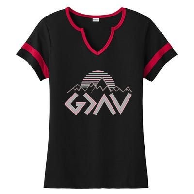 God Is Greater Than The Highs And Lows Ladies Halftime Notch Neck Tee