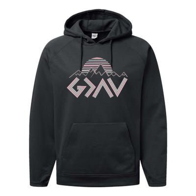 God Is Greater Than The Highs And Lows Performance Fleece Hoodie