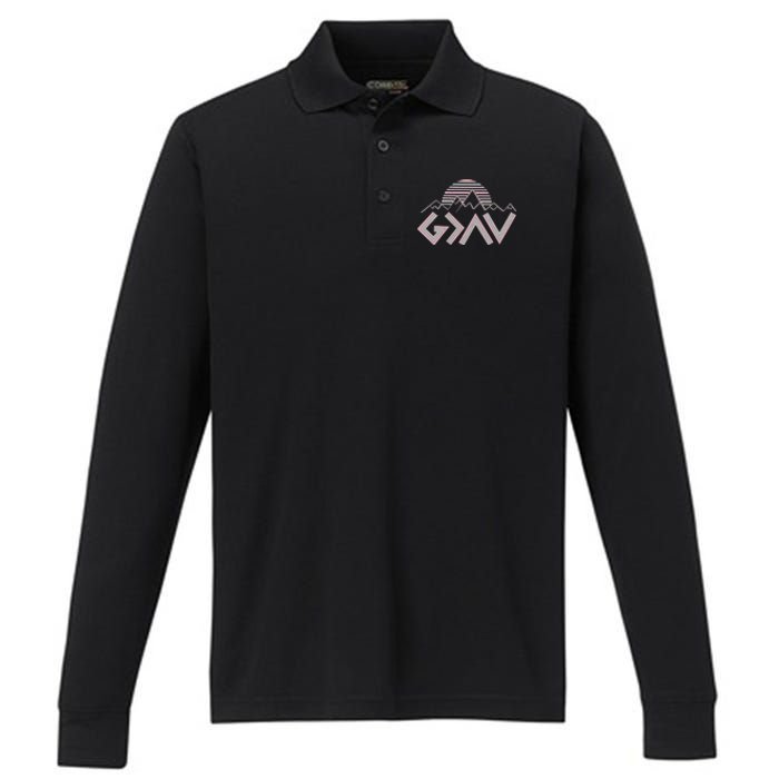 God Is Greater Than The Highs And Lows Performance Long Sleeve Polo