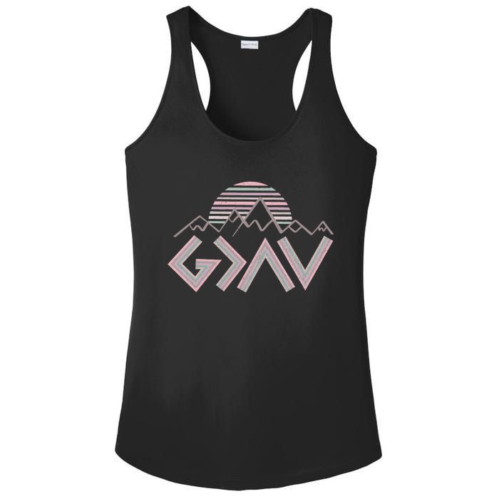 God Is Greater Than The Highs And Lows Ladies PosiCharge Competitor Racerback Tank