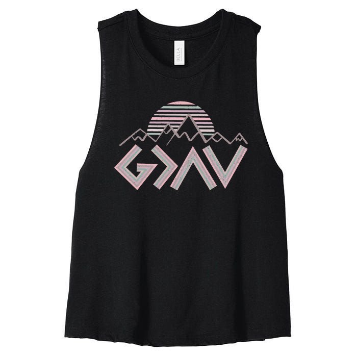 God Is Greater Than The Highs And Lows Women's Racerback Cropped Tank