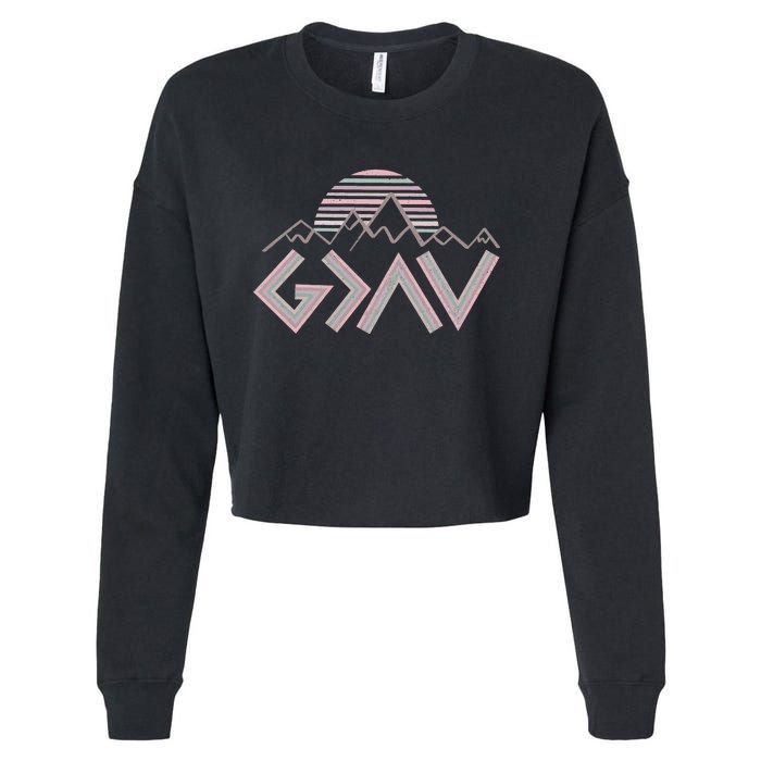 God Is Greater Than The Highs And Lows Cropped Pullover Crew