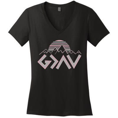 God Is Greater Than The Highs And Lows Women's V-Neck T-Shirt