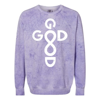 Good Is Good Cross Jesus Logo Colorblast Crewneck Sweatshirt