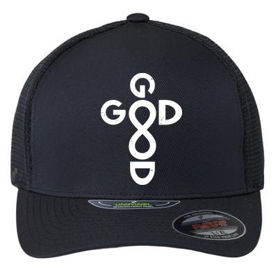 Good Is Good Cross Jesus Logo Flexfit Unipanel Trucker Cap