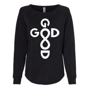 Good Is Good Cross Jesus Logo Womens California Wash Sweatshirt