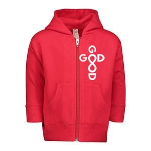 Good Is Good Cross Jesus Logo Toddler Zip Fleece Hoodie