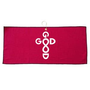 Good Is Good Cross Jesus Logo Large Microfiber Waffle Golf Towel