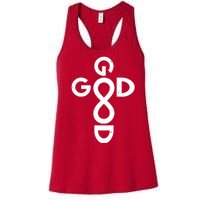 Good Is Good Cross Jesus Logo Women's Racerback Tank