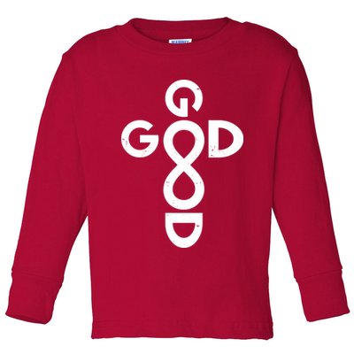 Good Is Good Cross Jesus Logo Toddler Long Sleeve Shirt