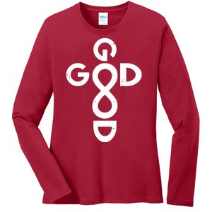 Good Is Good Cross Jesus Logo Ladies Long Sleeve Shirt