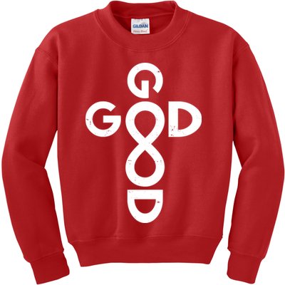 Good Is Good Cross Jesus Logo Kids Sweatshirt