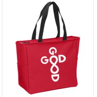 Good Is Good Cross Jesus Logo Zip Tote Bag