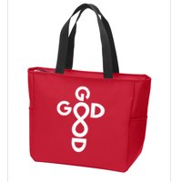 Good Is Good Cross Jesus Logo Zip Tote Bag
