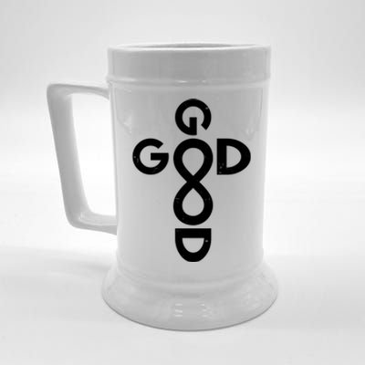 Good Is Good Cross Jesus Logo Beer Stein